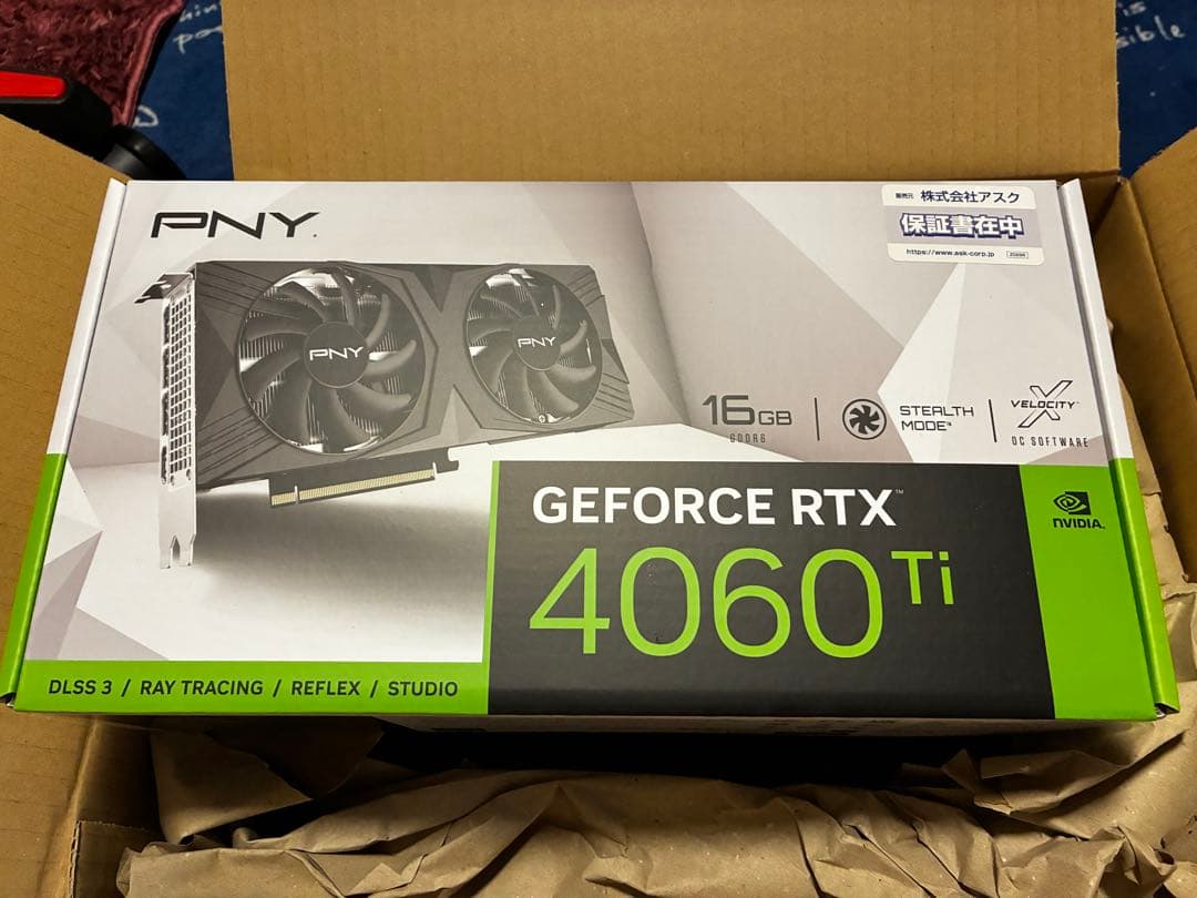 【新品未開封保証付】 PNY GeForce RTX 4060 Ti 16GB Amazon | PNY GeForce RTX™ 4060 Ti 16GB Verto™ デュアルファン