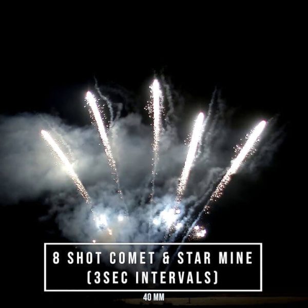 40mm Comet + Star Mine – Ricasa Fireworks / Batería multidisparo Cometa + Volcán de 40mm