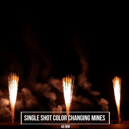 Single Shot Colour Changing Mines 40mm / Volcán cambio de color 40mm